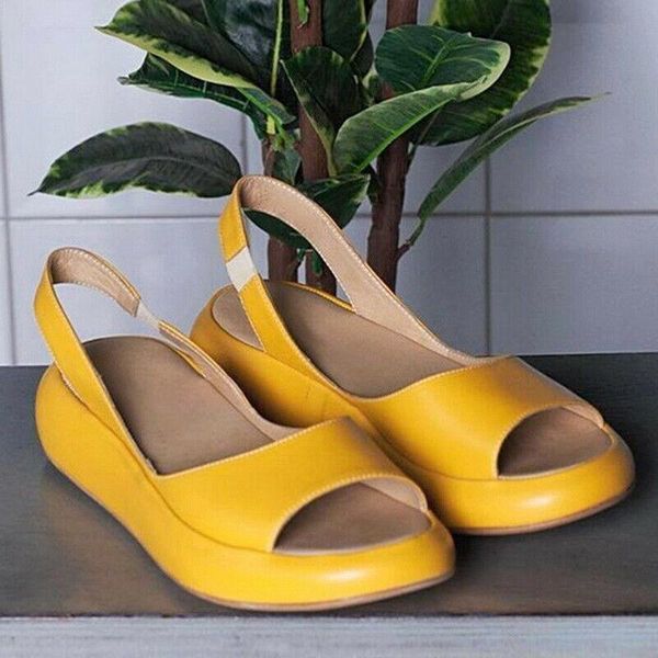 

summer wedges sandals comfortable non-slip casual shoes open toe platform elevator women beach party, Black