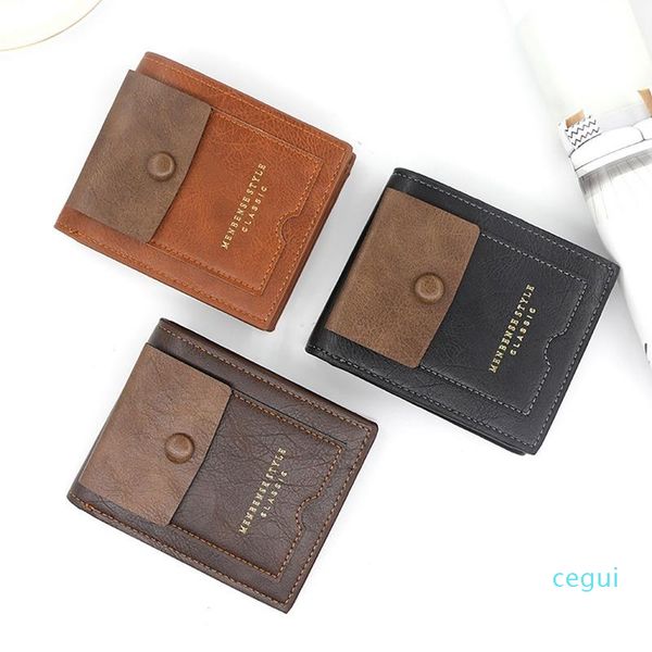 

men leather business wallet short male purses money holders man zipper coin bag 2021 gift for wallets, Red;black