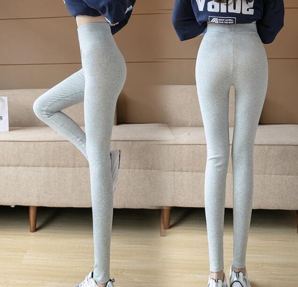 

women's pants & capris cotton plus size leggings outer wear autumn thickened nine-point, Black;white