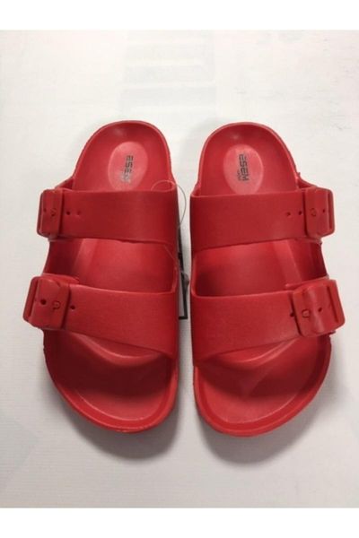 

slippers women's red double buckled wet floor, Black