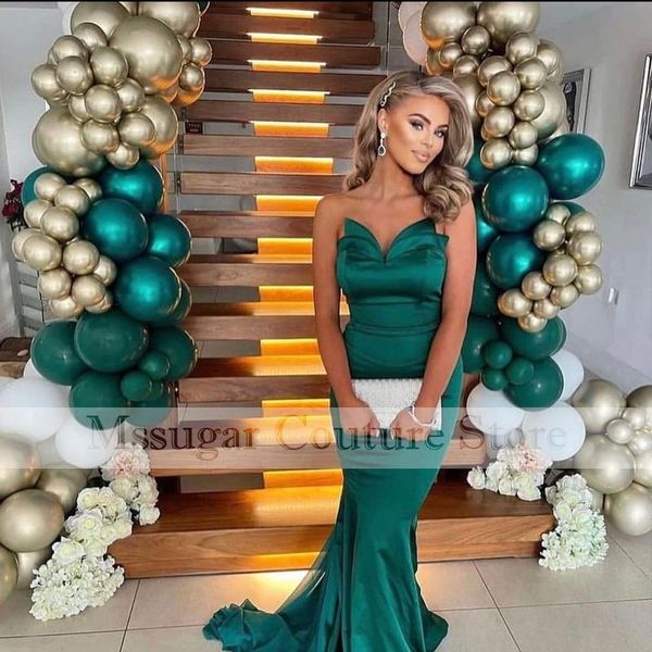 

party dresses 2021 style mermaid evening dress green sweetheart bow satin prom custom made for women, White;black