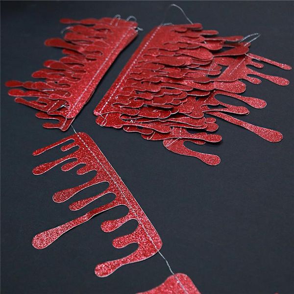

party decoration halloween glitter red blood drop paper garland horror haunted house bloody banner 2021 backdrop props