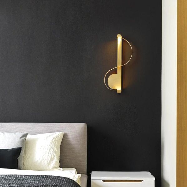 

wall lamp modern gold led light for bedroom living-room home luxury bedside lights nordic corridor aisle indoor fixtures