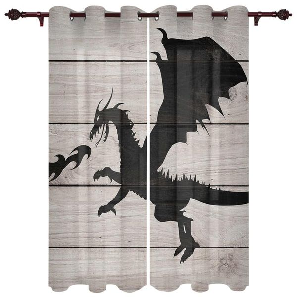 

fire-breathing dragon valance window curtains for living room bedroom kitchen home luxury youth treatment curtain & drapes
