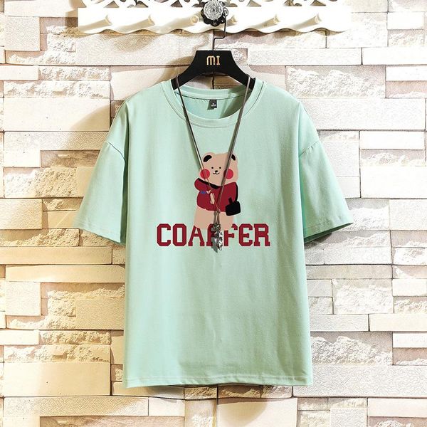 

men's t-shirts henchiry summer casual fashion half sleeve t-shirt harajuku loose large cotton breathable short, White;black