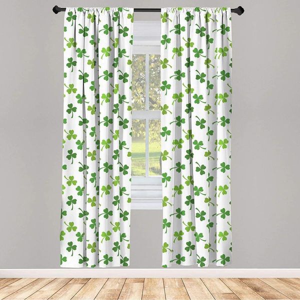 

curtain & drapes st. patrick's day window curtains continuous clover luck wealth irish traditional pattern with rod pocket