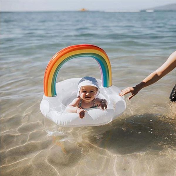 

life vest & buoy baby swimming bag rainbow lifebuoy ring inflatable water sports anti drowning zwemmen accessories bi50lb