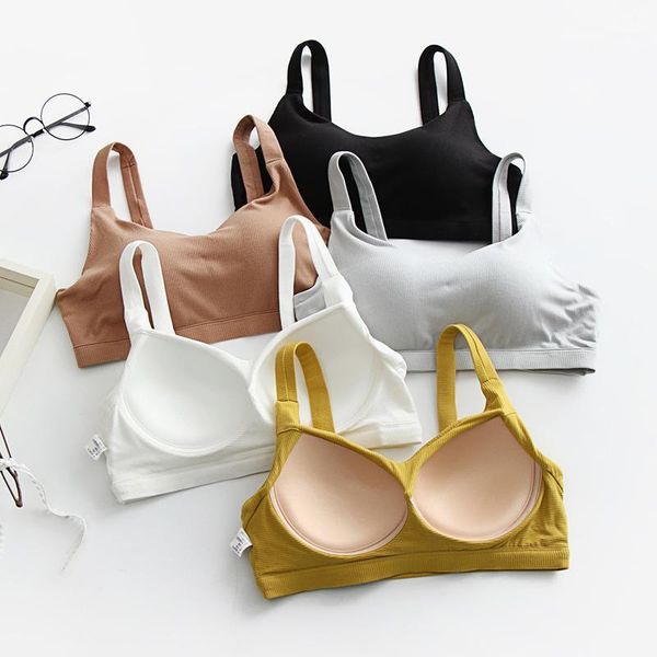 

camisoles & tanks beautiful back girl with bra pads and cups all-in-one small camisole anti-glare wrap-up tube top, Black;white