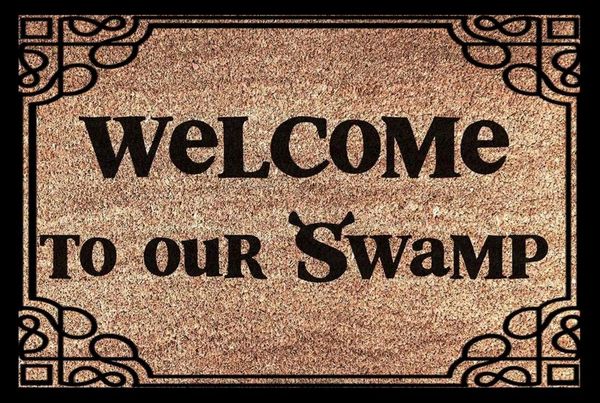 

carpets welcome to our swamp doormat, black humor&irregular word style,classical style,individual doormat for home dec