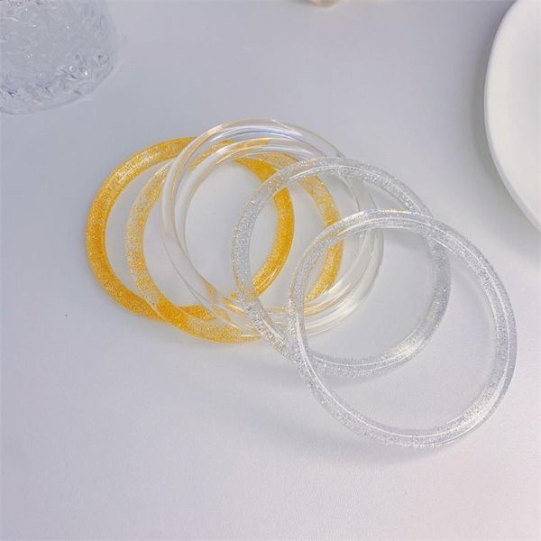 

bangle vintage resin beige amber transparent acrylic exaggerated for women jewelry accessories stackable, Black