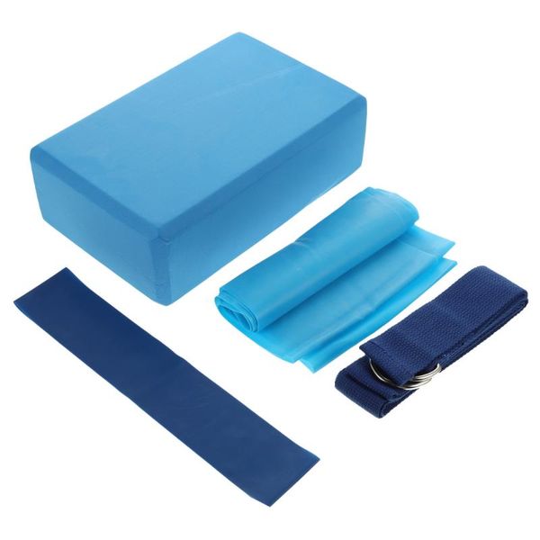 

yoga outfit 1 set/4pcs kit resistance band strap and brick