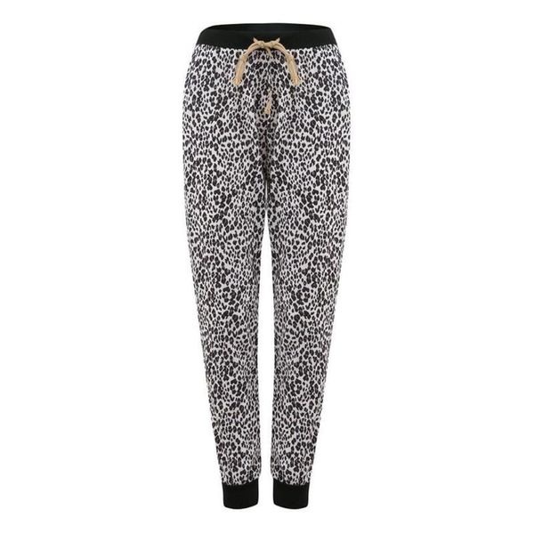 

women's pants & capris women leopard printed fashion casual streetwear ladies slim fit high waist winter leisure trousers, Black;white