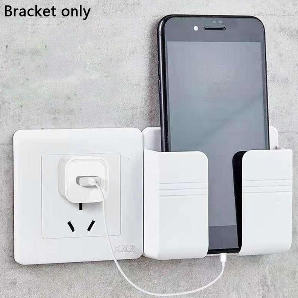 

cell phone mounts & holders punch mobile charging holder wall mounted organizer remote control storage box plug multifunction