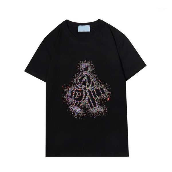 

fashion designer knitting brand bronzing t shirts tees luxury clothing famous t-shirt casual for women female d133 women's, White