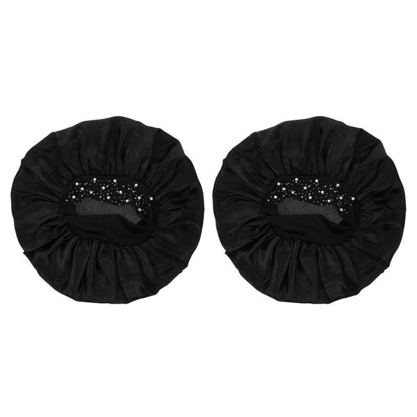 

shower caps 2pcs polyester practical waterproof bathing for home use