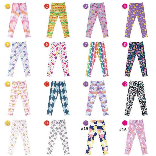 

girls leggings baby pants kids tights child clothes spring autumn ice silk elastic print big children's trousers clothing leopard b6674, Blue
