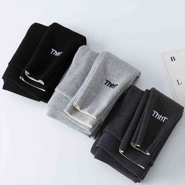 

korean winter velvet embroidery leggings women fitness workout thicken ribbed cotton fleece thermal leggings warm winter pants, Black