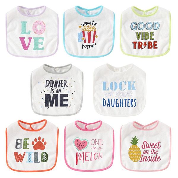 

bibs & burp cloths 0-36m baby boys and girls cartoon animal three-layer cotton waterproof bib infant comfortable soft cute saliva tow
