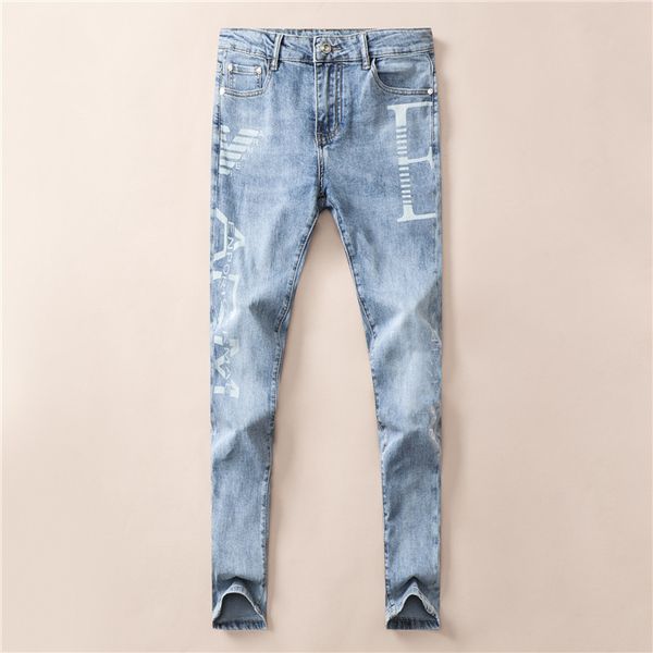 

2021ss designer jeans ainfor balm men's slim-fit ripped pants great quality man designers clothes spring plus size mens jeans mb1o, Blue