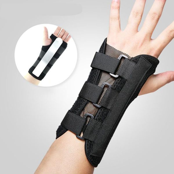 

wrist support women with steel plate men wristband guard, fractures & sprains brace wrap protector, Black;red