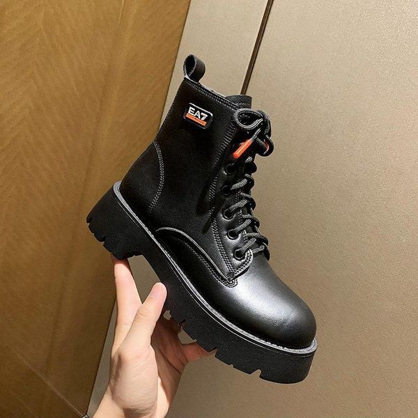 

women shoes goth cowboy boots platform high heels leather chunky snow lolita rain winter, Black