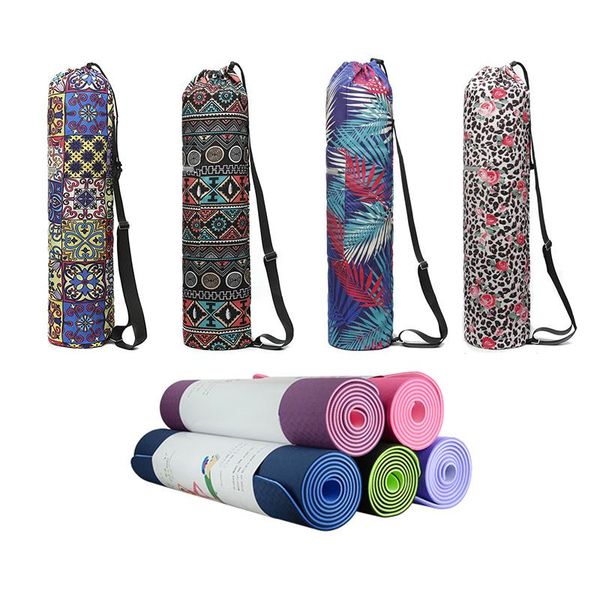 

jusenda 75*16cm yoga mat bag canvas mats carry for women sports gym backpack zipper pocket pack strap fitness supplies