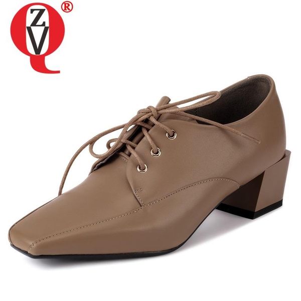 

spring fashion women pumps outside mid heels square toe handmade genuine leather shoes drop size 33-40 dress, Black