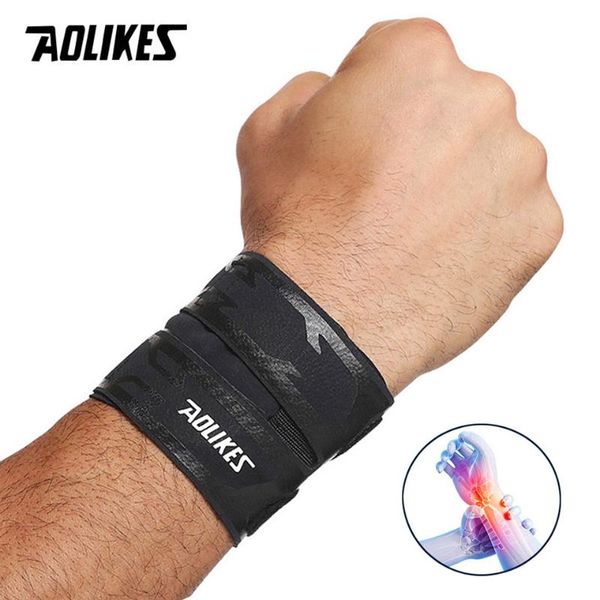 

wrist support aolikes sports compression wraps brace strap for fitness weightlifting basketball tennis pain relief, Black;red