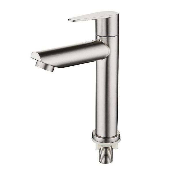 

basin faucet stainless steel single cold bathroom wash sink faucets