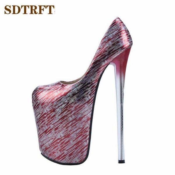 

dress shoes sdtrft crossdresser platforms stiletto 22cm thin heels pumps chaussures femme gladiator shallow mouth women's us14 15 16, Black