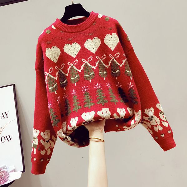 

women's sweaters women pullover christmas christmas print long sleeve straples collar sweater cloths qi8q, White;black
