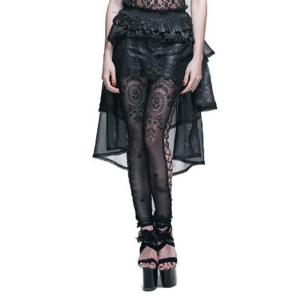 

skirts d.f steampunk women gauze lace gothic lolita multi-layer eugen yarn, Black
