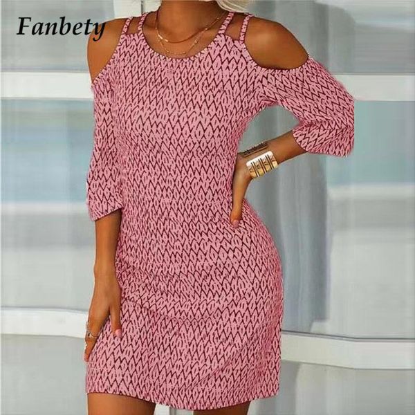 

casual dresses 2021 lady fashion o neck a-line dress women retro print 3/4 sleeve mini sling off shoulder party vestido, Black;gray