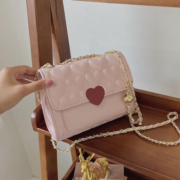 

shoulder bags bag women's 2021 fashion texture love embroidery line chain small square single crossbody