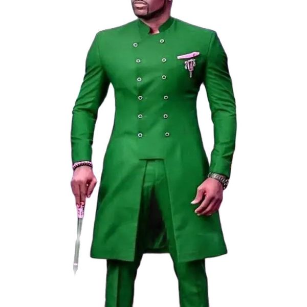 

men's suits & blazers veiai 2021 green double breasted male suit mandarin lapel groom tuxedo formal wedding blazer prom dinner tailored, White;black