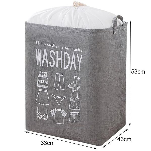 

clothing & wardrobe storage large foldable printed laundry hamper dirty clothes quilt drawstring bag basket home toy organizer