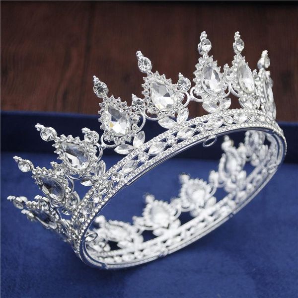 

hair clips & barrettes baroque crystal wedding crown royal queen diadem head ornament tiaras and crowns bridal jewelry accessories, Golden;silver