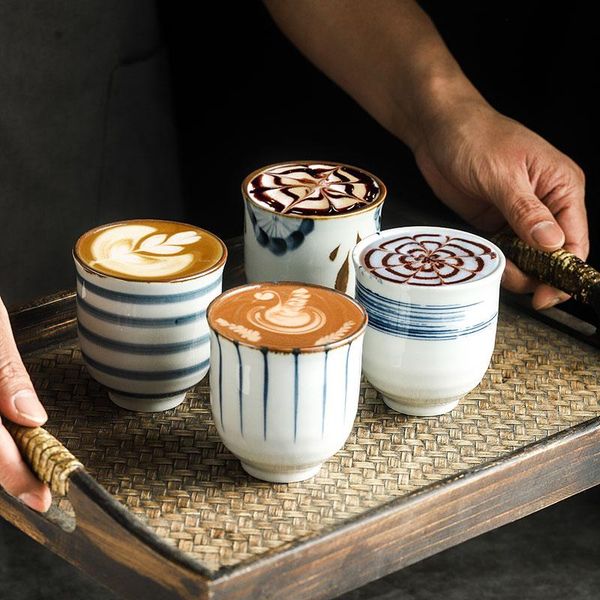 

200ml tea cup ceramic coffee mugs beer whiskey glass drinkware latte specialized shop utensils cups & saucers