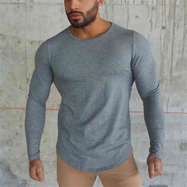 Marke mode Herren t-shirt 2020 Frühling Herbst Schlank langarm Ausgestattet T-shirts männlichen Tops Freizeit Bodybuilding Langarm t-stücke y0322