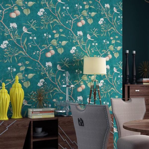 

wallpapers rural country style large flower wallpaper sticker peel and stick vintage tree bird bedroom living room decor papel pared j124