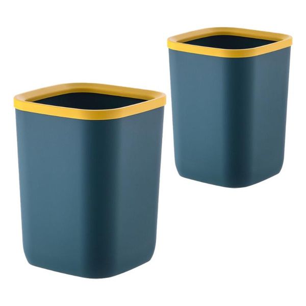 

waste bins 2pcs durable home garbage box simple kitchen basket bin (green)