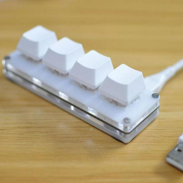 

keyboards 4keys mechanical keyboard for gaming drawing switch custom macro programming diy mac windows swap outemu