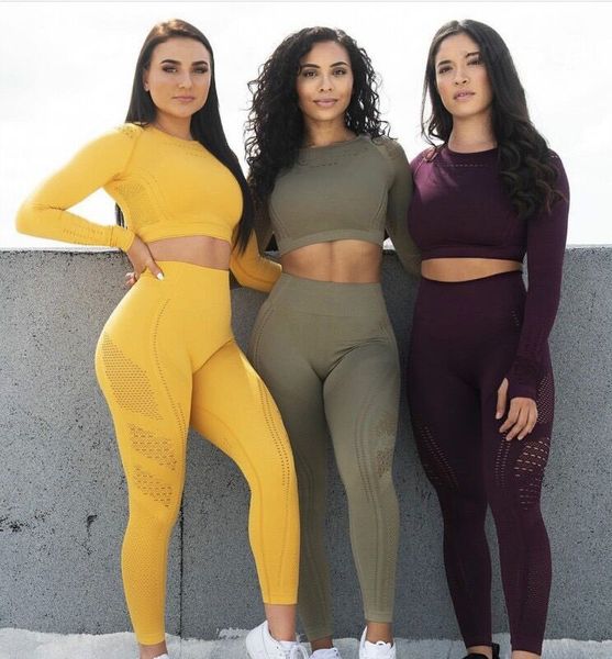 

shaping 2piece woman yoga set sport seamless gym clothing suit breathless fitness crop + high waist energy seamless leggings, White;red