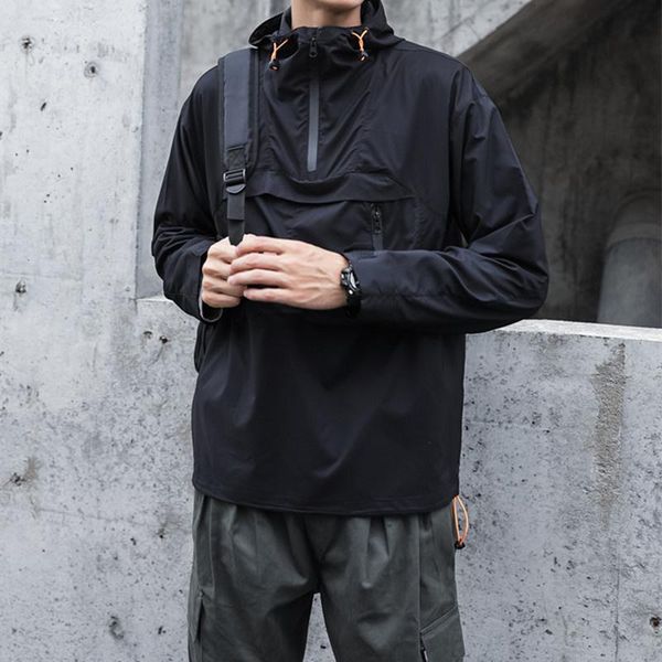 

men's jackets jacket for summer 2021 with hood closure semirÃ¡mpago men and color, Black;brown