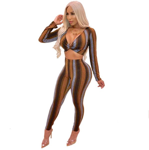 

2021 new fashion autumn print two piece set, Black