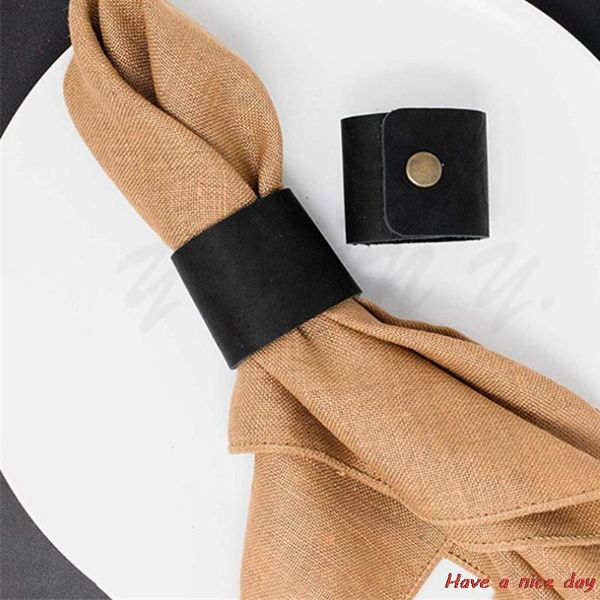 

leather napkin rings handmade rustic holder for hometable christmas decor