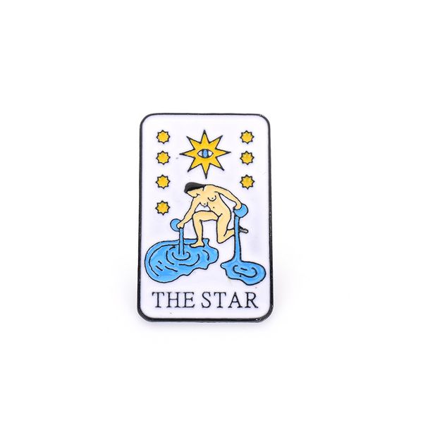 

cartoon the star brooch for girls cute fashion personality badge paint enamel pin square designer denim shirt bag accessories kids friends g, Gray