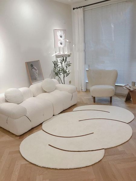 

carpets nordic simple living room carpet decor white irregular bedroom rug modern bedside coffee table floor mat girl lovely