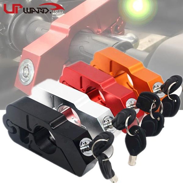 

theft protection motorcycles cnc aluminum handle grip security safety locks handlebar handset brake lever lock fit scooters atv dirt street