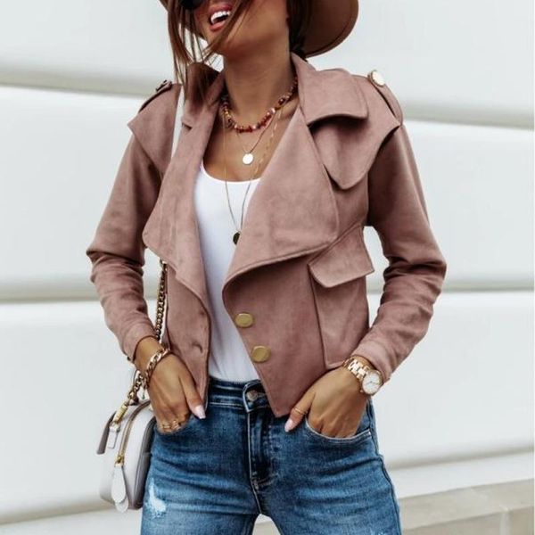 

women's jackets autumn casual lapel long sleeve button coat fashion women pocket jacket coats winter elegant office lady cardigan outw, Black;brown